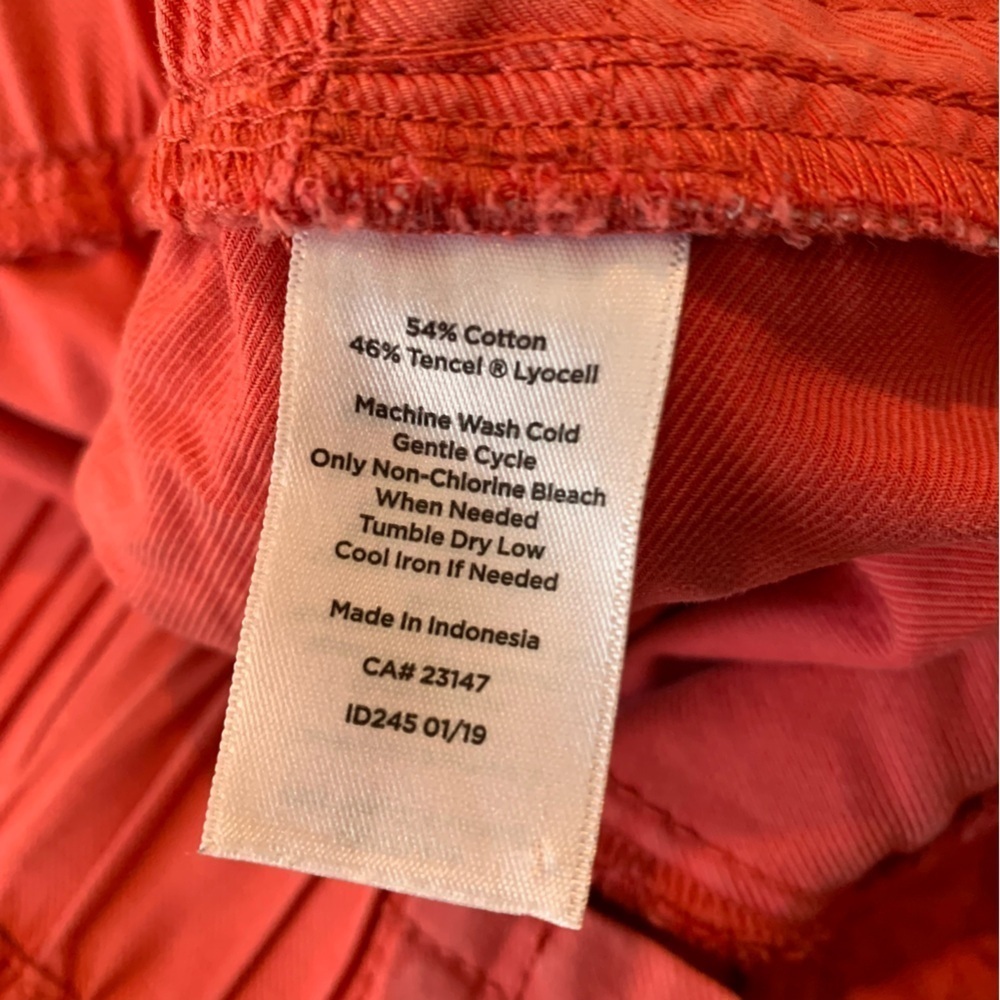 Talbots Red Cropped Pull On Drawstring Pants - Picture 7 of 7